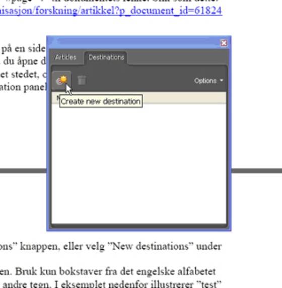 Acrobat, create destination