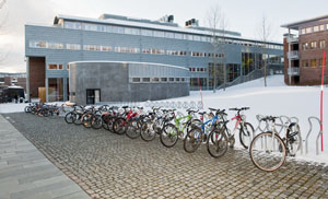 Nyhetsbilde - oppvarmet sykkelparkering