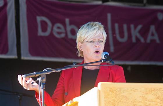 Kristin Halvorsen på talerstolen