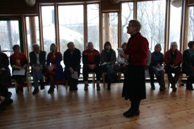 Prorektor Britt-Vigdis Ekeli holder tale på Samefolkets dag (Bredde: 280px)