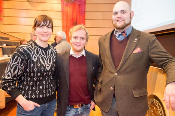 Berit Kristoffersen, Fredrik Angell og Ruben Håvik tok initiativ til etikkdebatten. Foto: Karine Nigar Aarskog