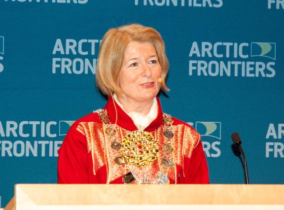 Anne Husebekk er en av forfatterne bak en fersk rapport om vekst i nord, som legges fram på Arctic Frontiers. Her fra åpningen mandag. Foto: Karine Nigar Aarskog