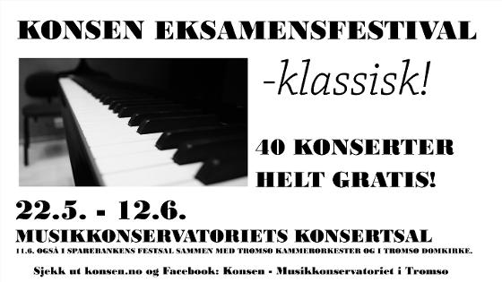 Eksamener klassisk ved Musikkonservatoriet i Tromsø våren 2015