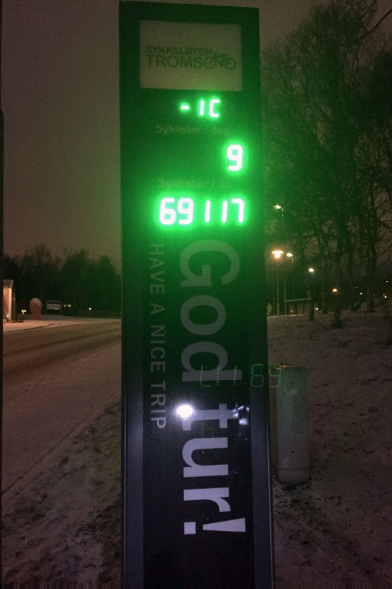 Sykkelteller.jpg Også i Hansine Hansens veg står det en teller som registrerer sykler. Foto: Karine Nigar Aarskog