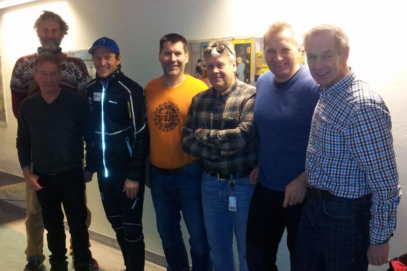 Hans Christian Holmberg (t.v.), Gunnar Mathisen, H&aring;vard Klemetsen, Boye Welde, Per Jenssen, Svein Arne Pettersen og Tor Oskar Thomassen. 