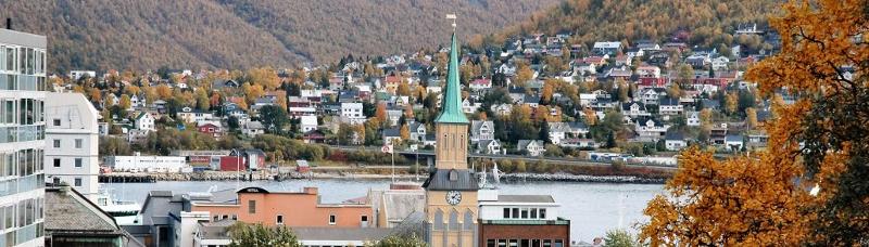 Bilde av spiret på Tromsø Domkirke