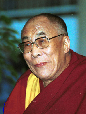 Stort bilde av Dalai Lama
