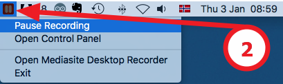 pause-knappen på Mac
