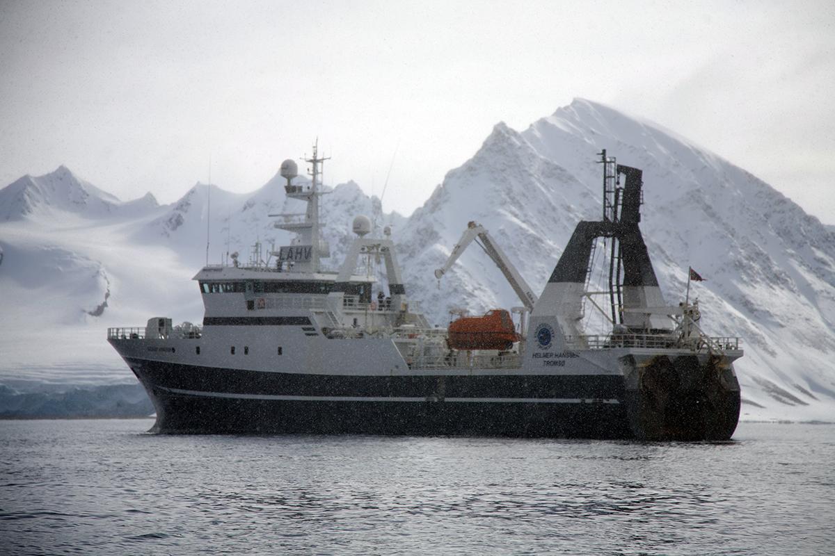 Research boat in the arctic
