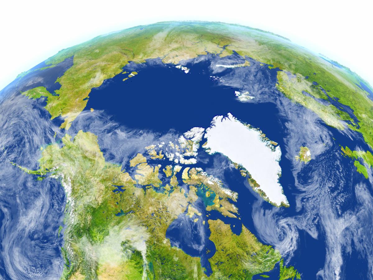 Jordklode, med Arktis i front.