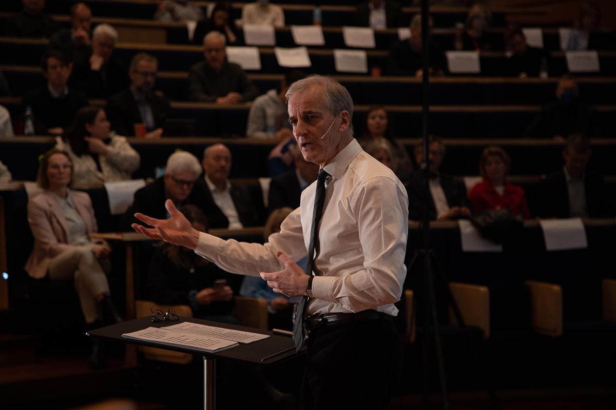 Statsminister Jonas Gahr Støre under besøket 3. februar. 