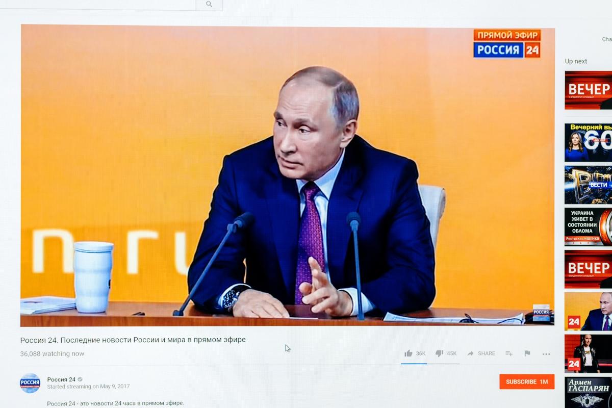 Vladimir Putin under en TV-sending