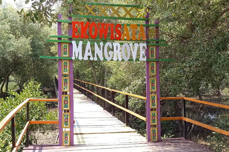 Inngang til naturreservat for mangroveskog.