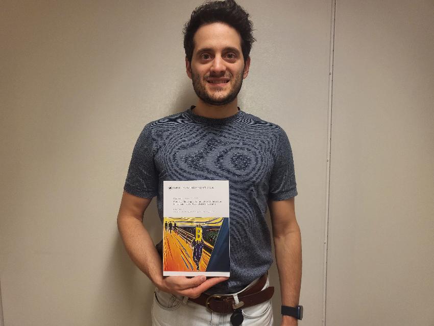 Enrico Tedeschi with his Ph.D. Thesis titled "Predictive Modeling for Fair and Efficient Transaction Inclusion in Proof-of-Work Blockchain System".