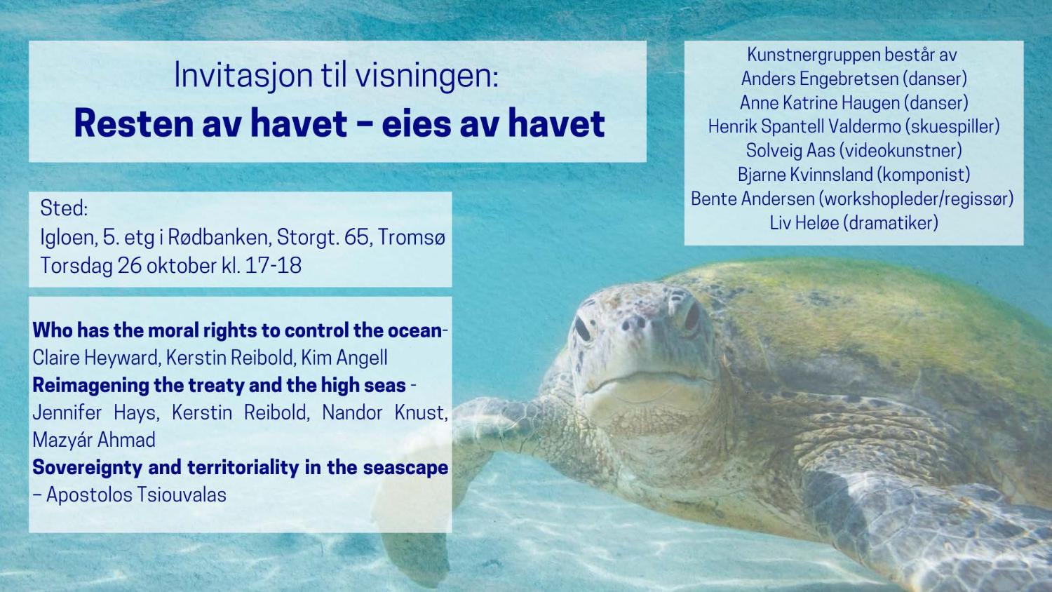 Illustrasjons-/bannerbilde for Resten av havet - eies av havet lnvitasjon til visningen