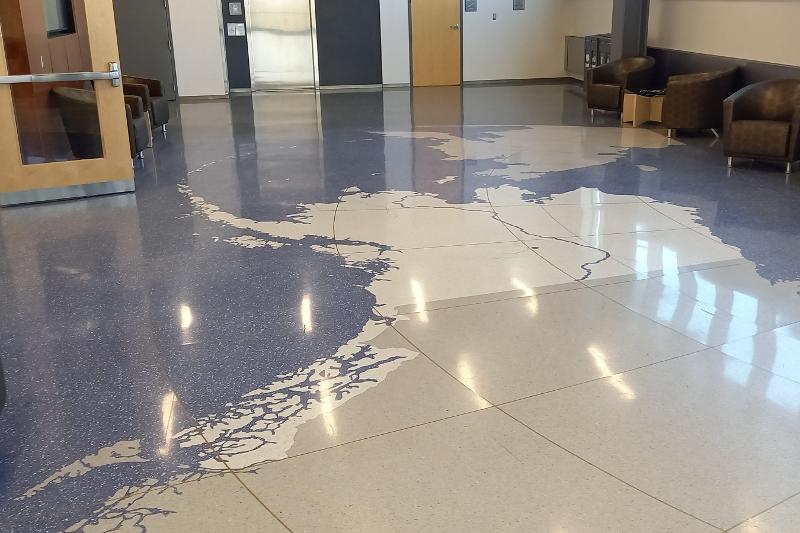 A map which covers a floor.