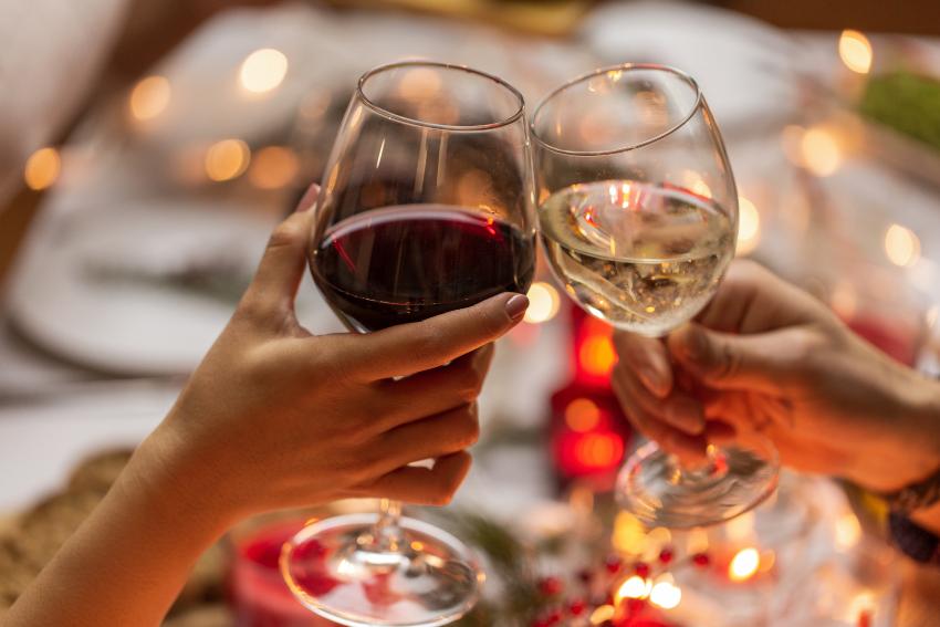 Vinglass som skåler 