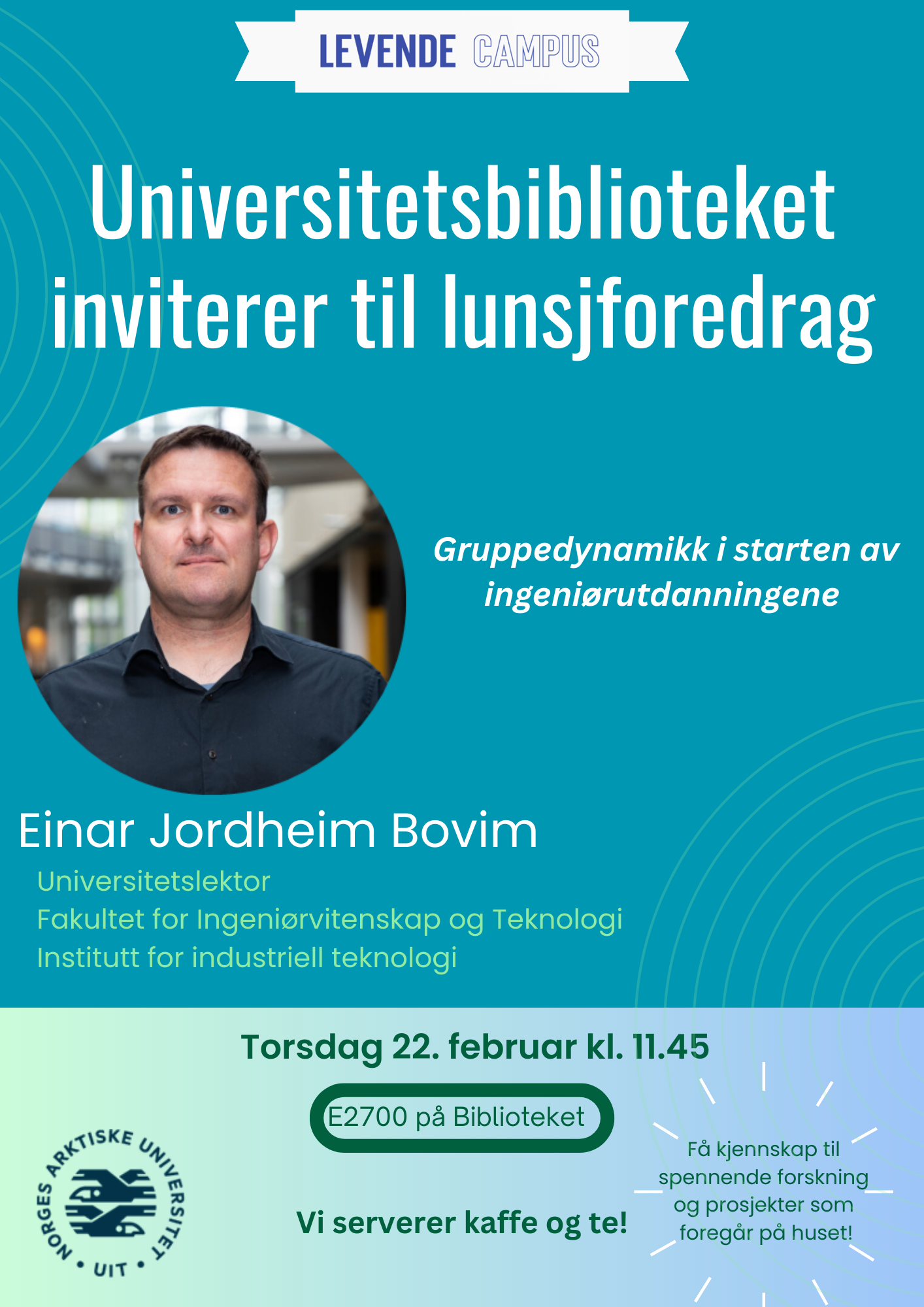 Illustrasjons-/bannerbilde for Lunsjforedrag med Einar Jordheim Bovim 