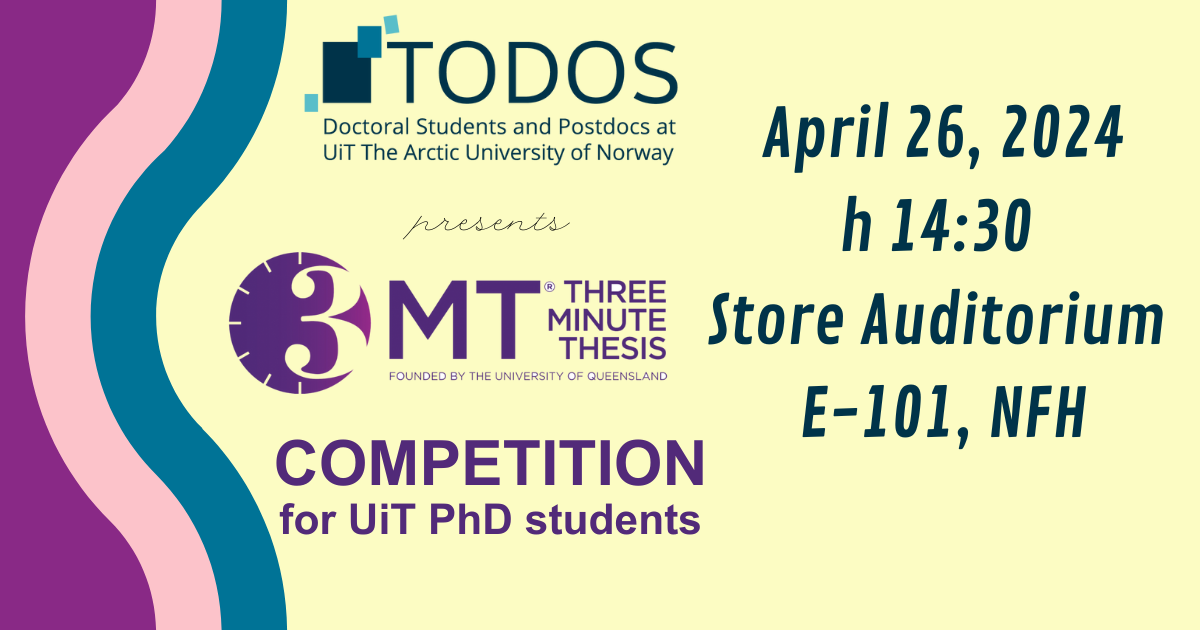 Illustrasjons-/bannerbilde for Three Minute Thesis Competition for all UiT PhDs