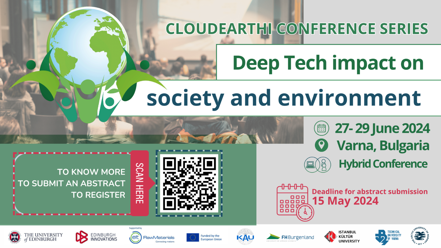 Illustrasjons-/bannerbilde for CALL FOR ABSTRACTS - CloudEARTHi Conference/ Deep Tech impact on society and environment