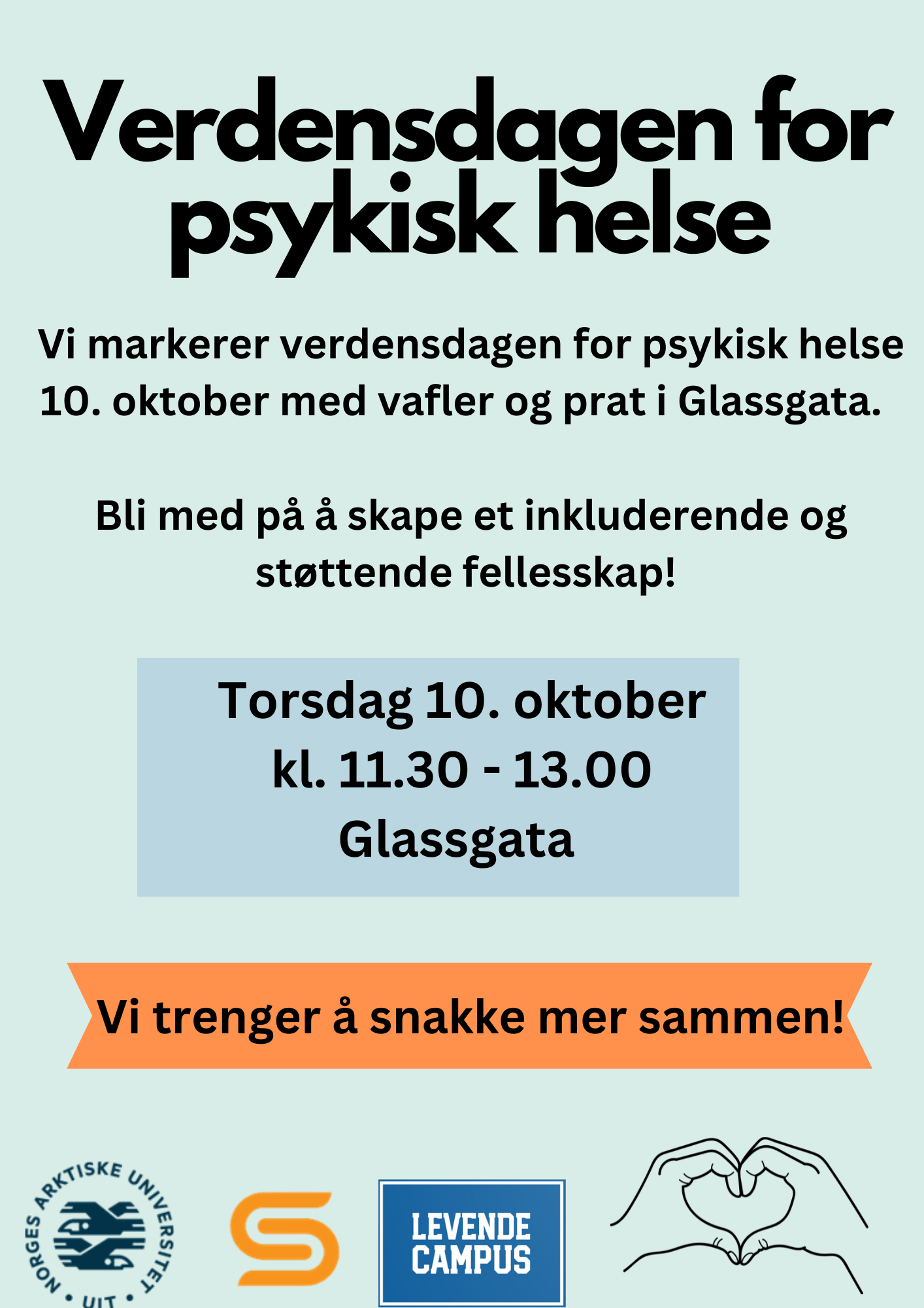 Illustrasjons-/bannerbilde for Verdensdagen for psykisk helse -Vafler og prat