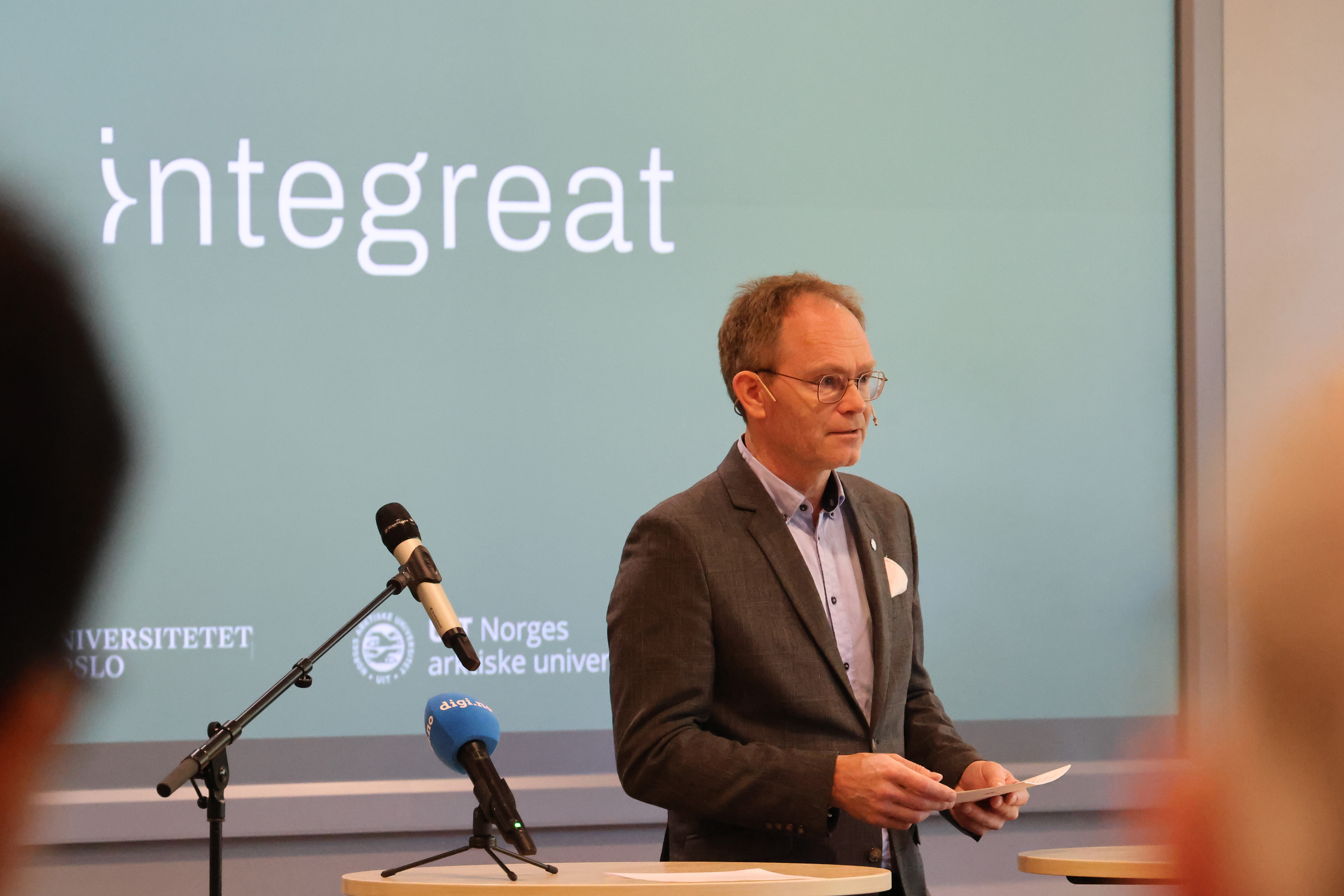 Forsknings- og høyere utdanningsminister Oddmund Hoel under lanseringen.