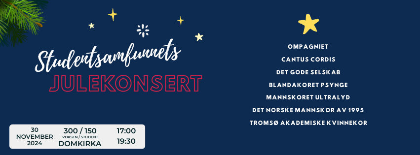 Illustrasjons-/bannerbilde for Studentsamfunnets julekonsert!