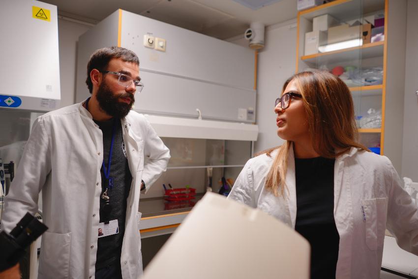 To forskere snakker med hverandre