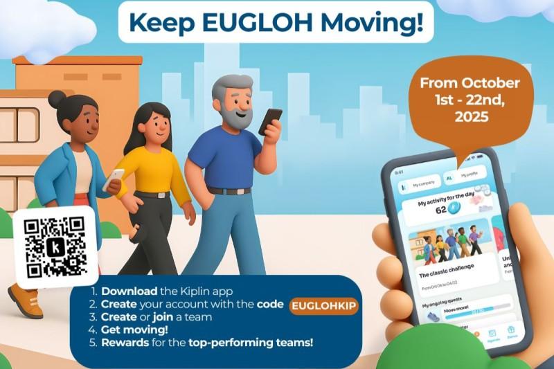 Illustrasjons-/bannerbilde for Keep EUGLOH Moving! &ndash; Walking Challenge (2nd Edition) / EUGLOH utfordrer deg til &aring; komme i bevegelse