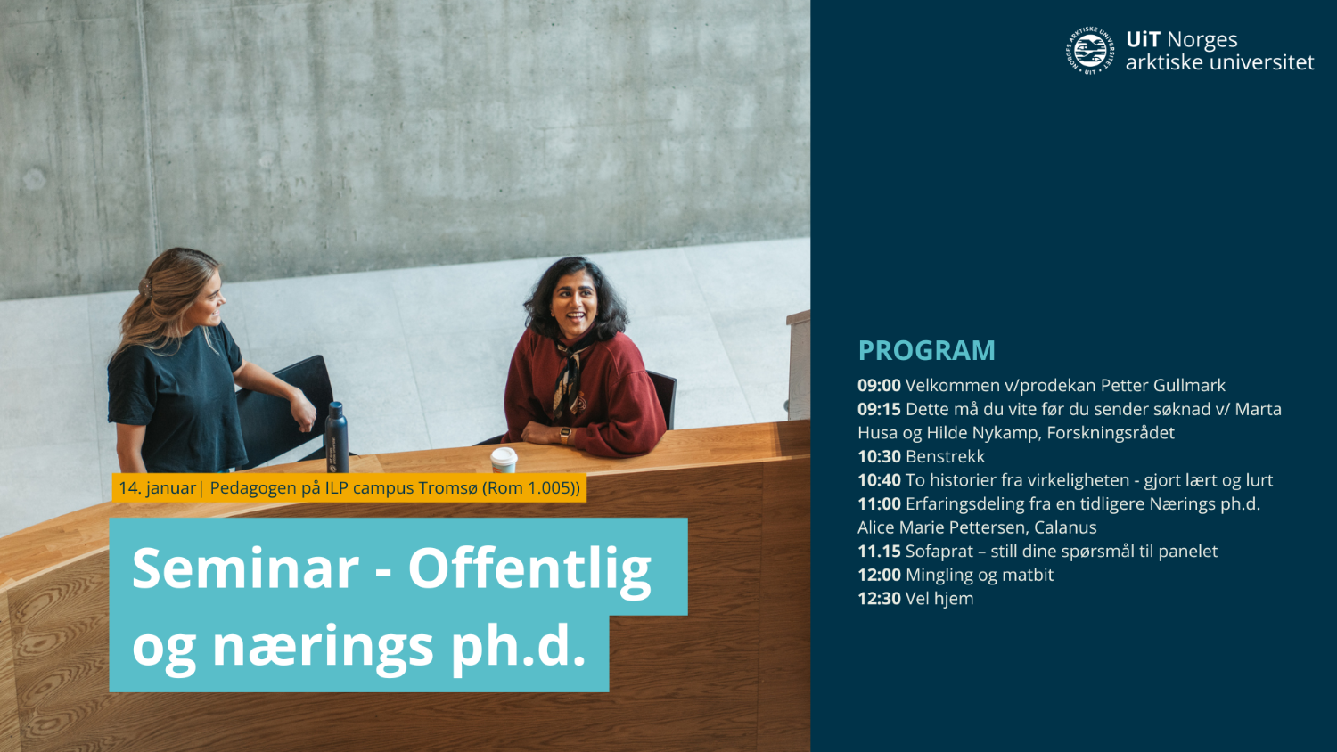 Illustrasjons-/bannerbilde for Seminar om Nærings -ph.d og Offentlig ph.d