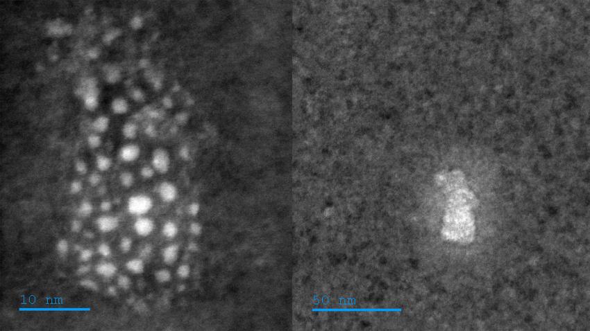 Mikroskopfoto av partikler