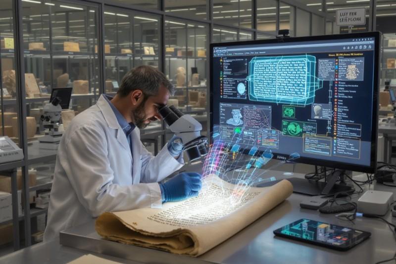 Illustrasjons-/bannerbilde for Doktorgradsskole for humaniora: Teknologiske og digitale tilnærminger til analyser av dokumenter og gjenstander fra antikken / Doctorate School of Humanities: Technological and digital approaches to the study of ancient written artefacts