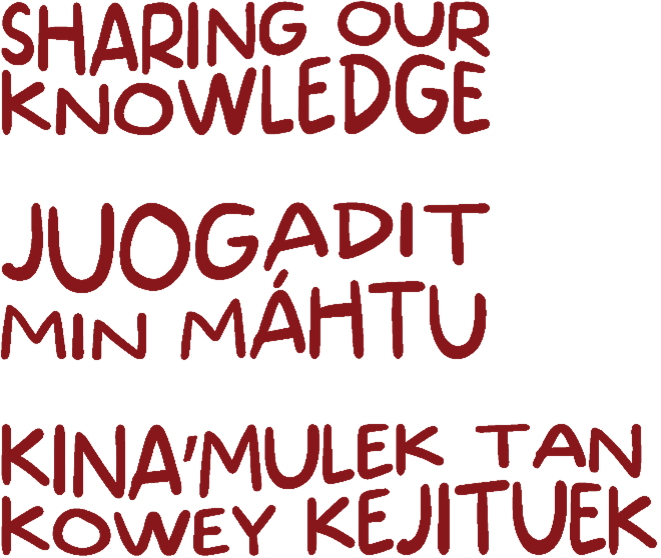 tekst med samisk og engelsk og annet urfolks-spr&aring;k