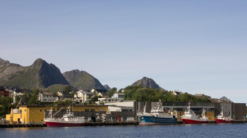 fiskeb&aring;ter linet  opp ved kaia