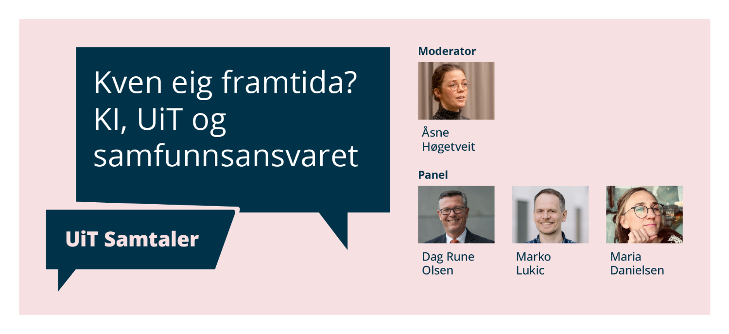 Illustrasjons-/bannerbilde for Kven eig framtida? KI, UiT og samfunnsansvaret