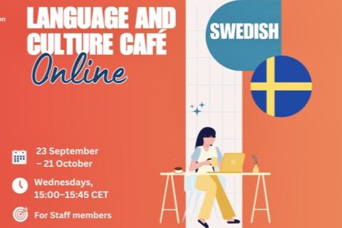 Illustrasjons-/bannerbilde for Språk- og kulturkafé: Svensk for nybegynnere (holdes på engelsk).