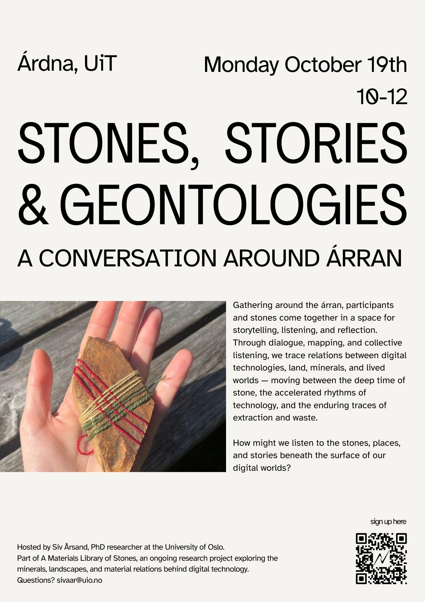 Illustrasjons-/bannerbilde for Stones, Stories & Geontologies - A Covnersation Around &Aacute;rran