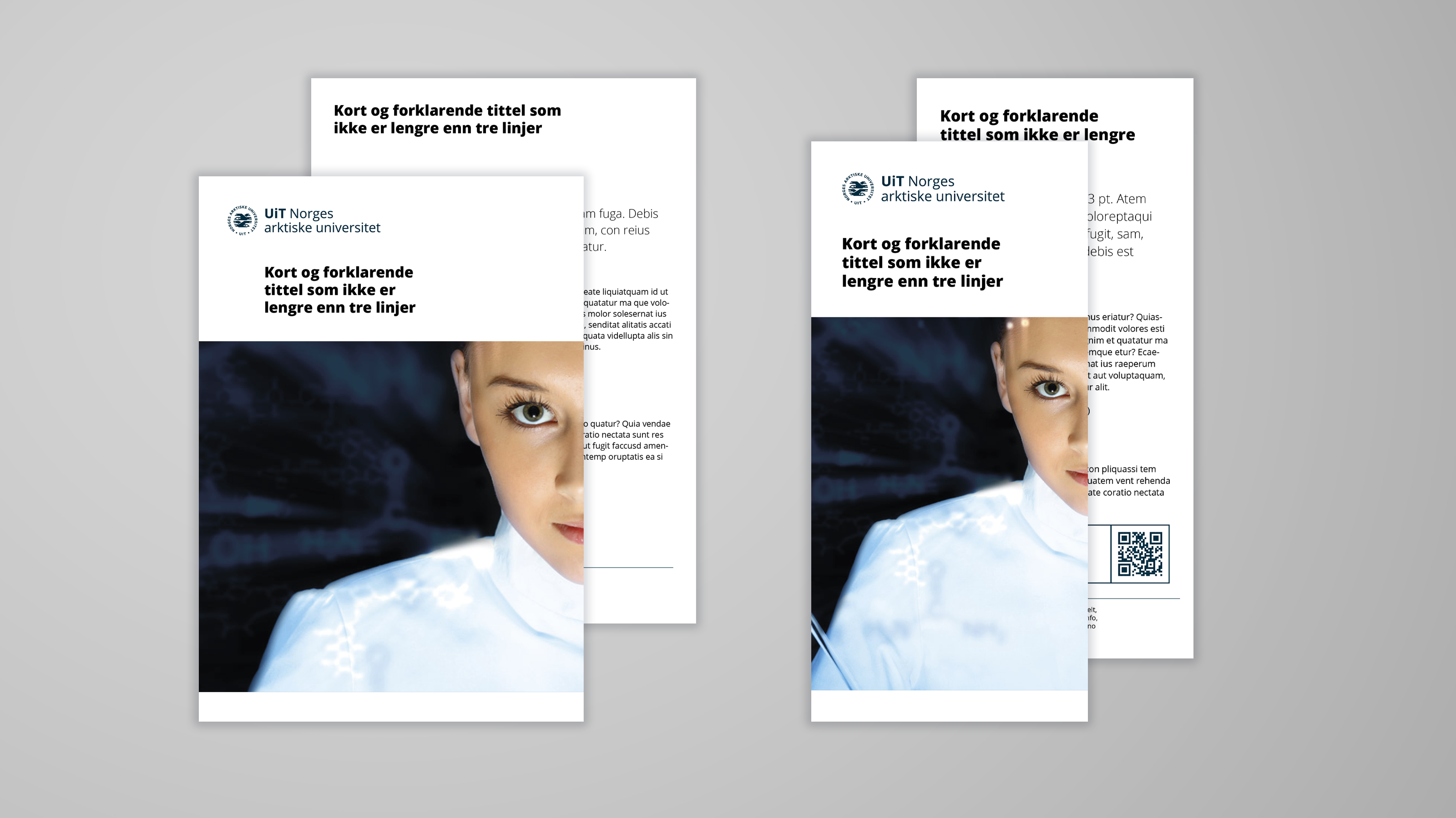 Illustrasjon som viser to eksempler på tosidig flyer