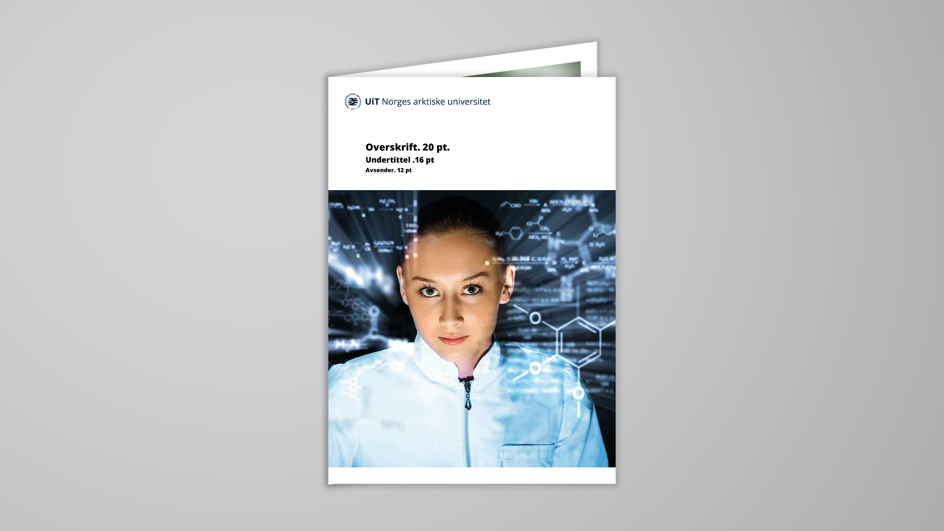 Illustrasjon som viser eksempel på firesidig folder